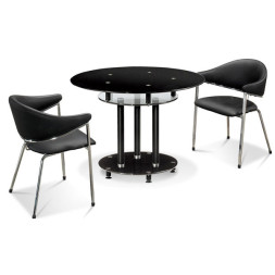 GST 유리원탁(블랙)