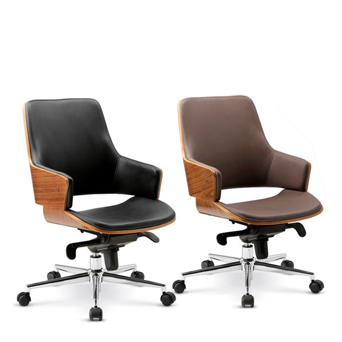 포르쉐 우드 체어 中  (고급인조가죽)