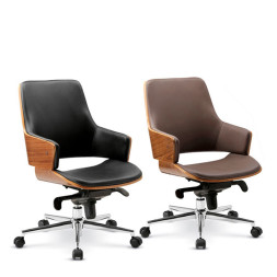 포르쉐 우드 체어 中  (고급인조가죽)