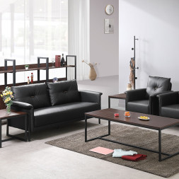 라페 인조가죽 쇼파 (블랙)