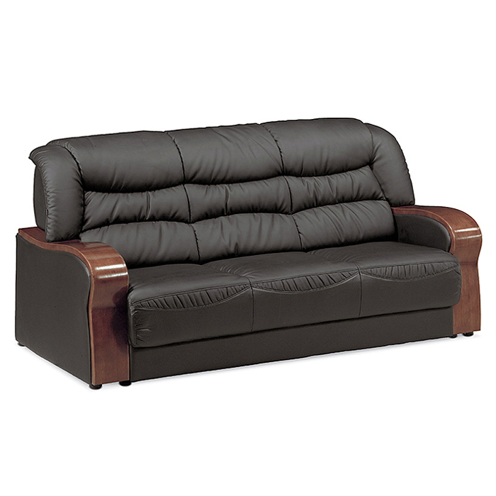 제네시스 소파 小 (월넛/ 블랙 인조 천역 가죽)