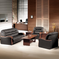 제네시스 소파 小 (월넛/ 블랙 인조 천역 가죽)