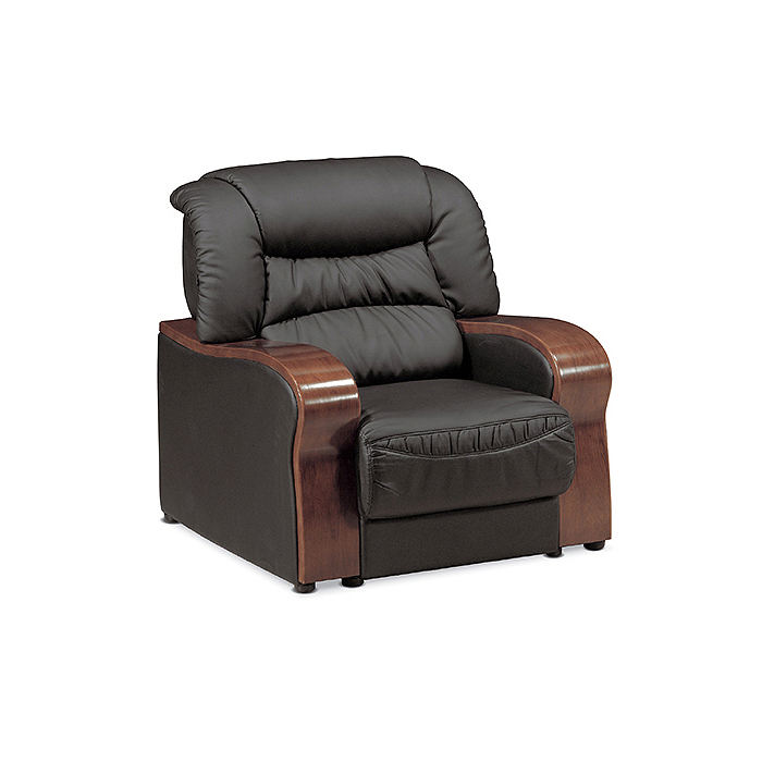 제네시스 소파 大 (월넛/ 블랙 인조 천역 가죽)