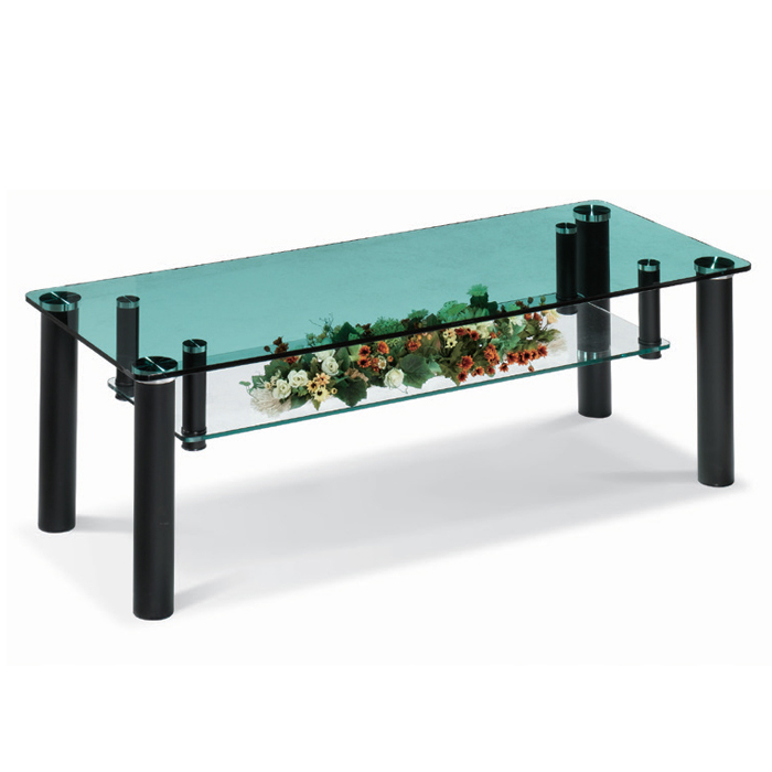 그린 유리 소파 탁자 (선반형)