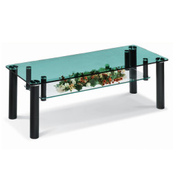 그린 유리 소파 탁자 (선반형)