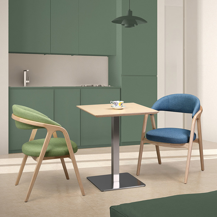 크라마 원목 의자 (인조가죽/패브릭)