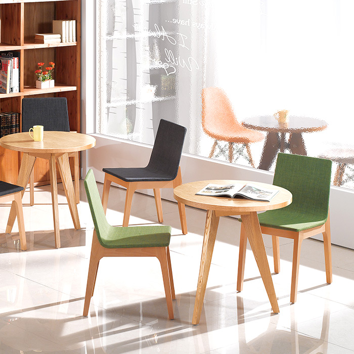 엘르 원목 패브릭 의자